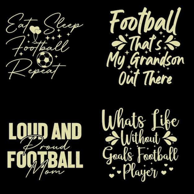 Typografische voetbal TShirt Design bundel