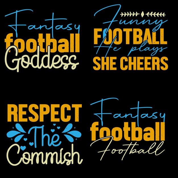 Typografische voetbal TShirt Design bundel