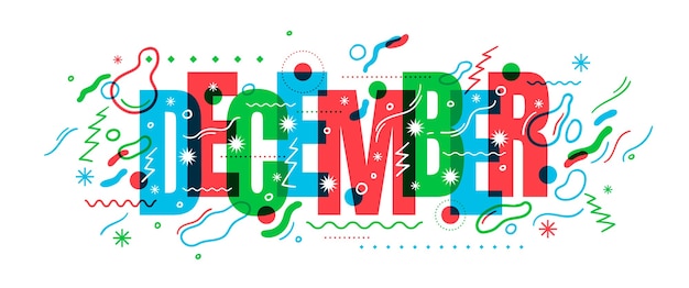 Typographic december banner sign design