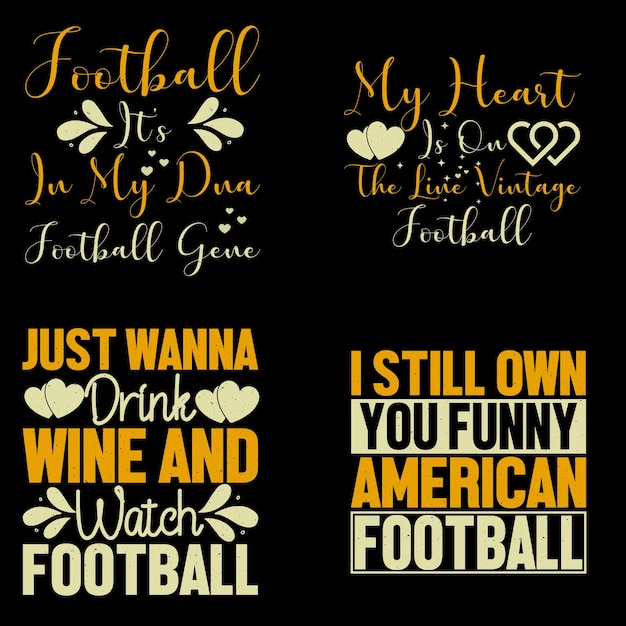 Typographic football TShirt Design bundle