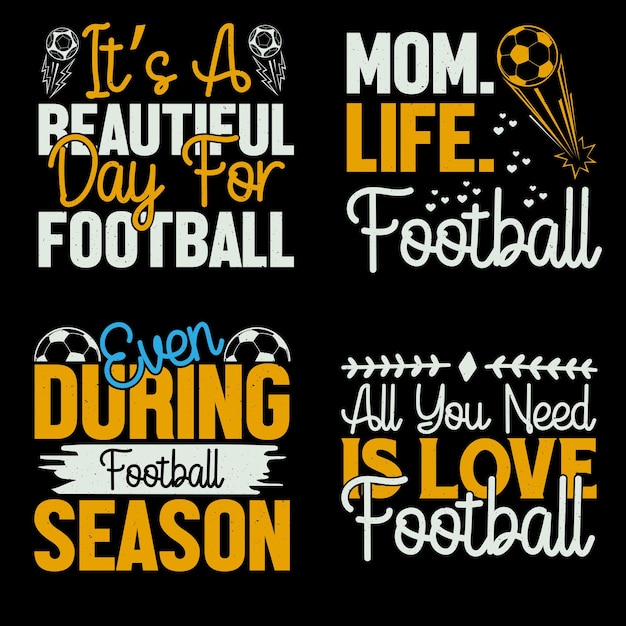 Typographic football TShirt Design bundle