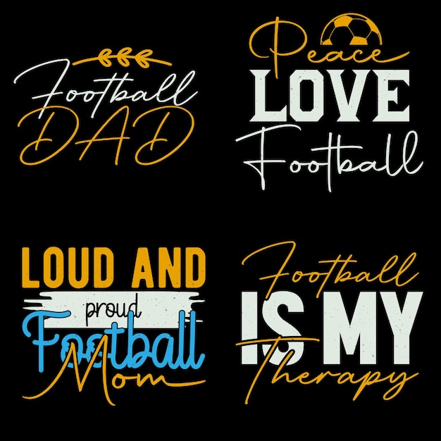 Typographic football TShirt Design bundle