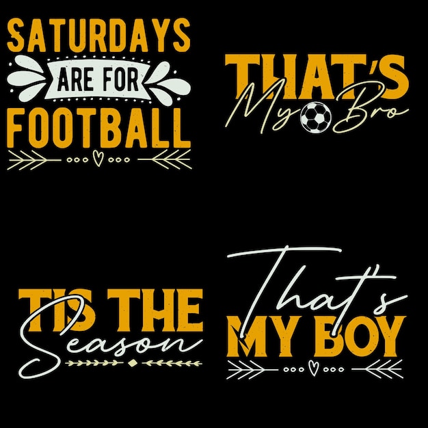 Typographic football tshirt design bundle