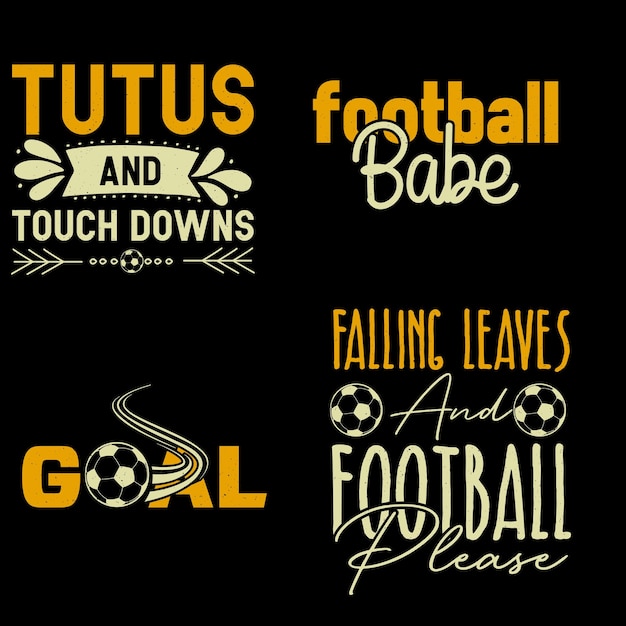 Typographic football tshirt design bundle