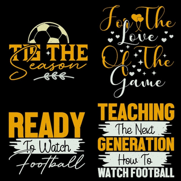 Typographic football TShirt Design bundle