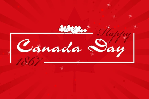 Vector typographic inscription happy canada day. 1867