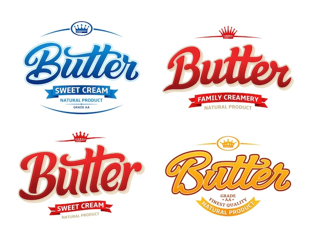 Typographic labels for butter design