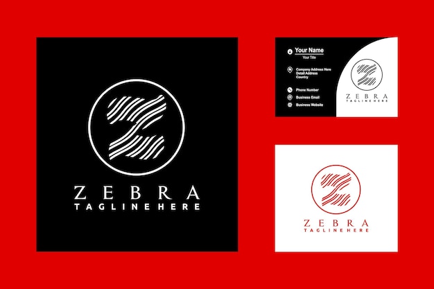 Typographic Logo Letter Z Monogram Luxury Style with Zebra Lettering Icon on Black Background