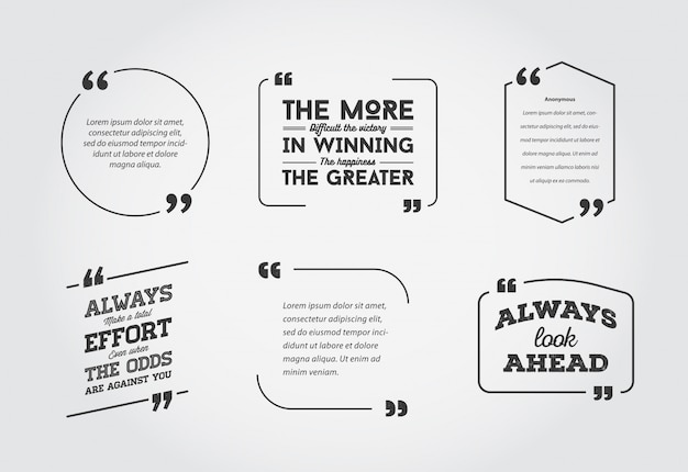 Typographic Quote Template Bubble. Template  Set.