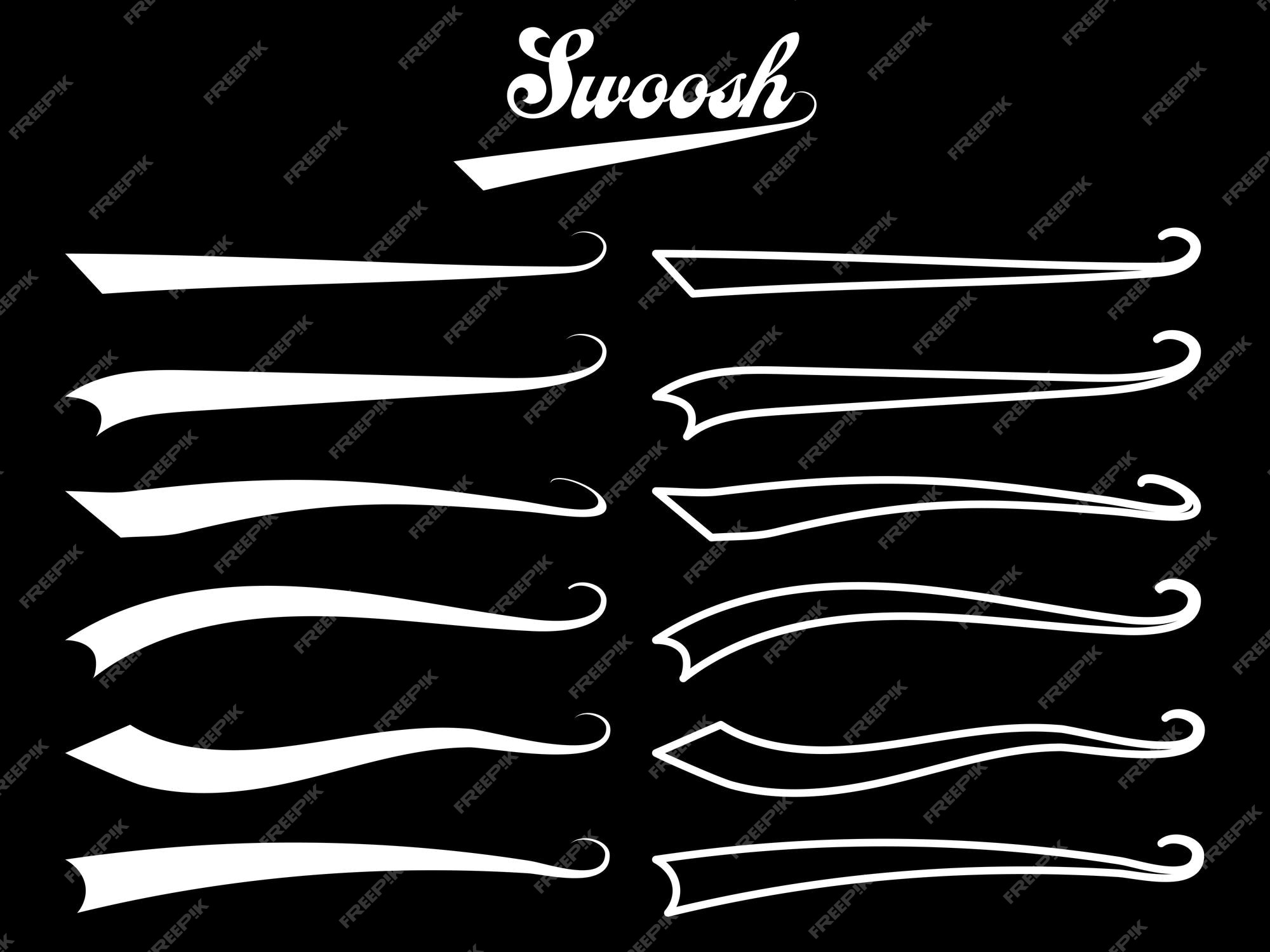 Premium Vector  Typographic swash and swooshes tails retro