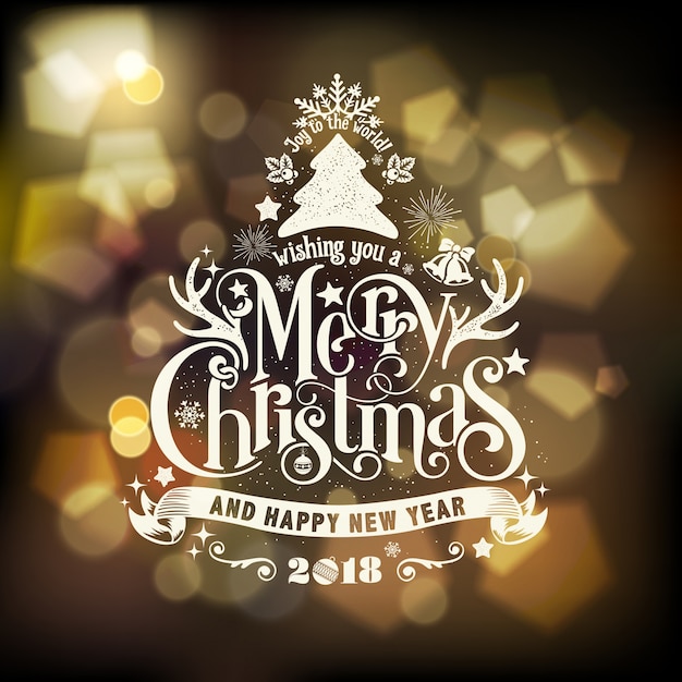 Vector typographical christmas background