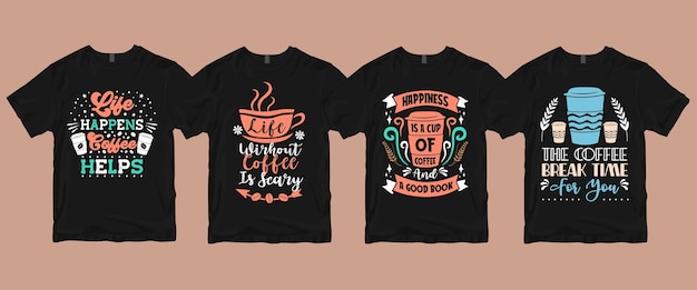 Typography calligraphy lettering coffee quotes t shirt s bundle