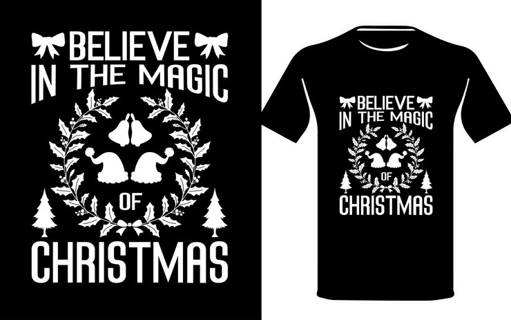वेक्टर typography christmas tshirt designs vector