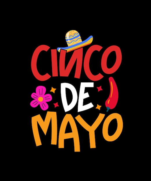 Вектор Дизайн футболки cinco de mayo