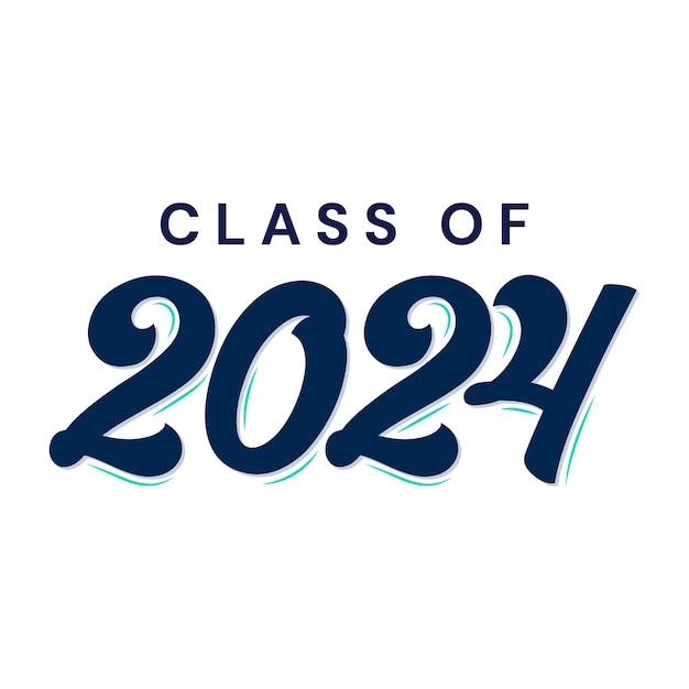Premium Vector Typography class of 2024 for greeting invitation card
