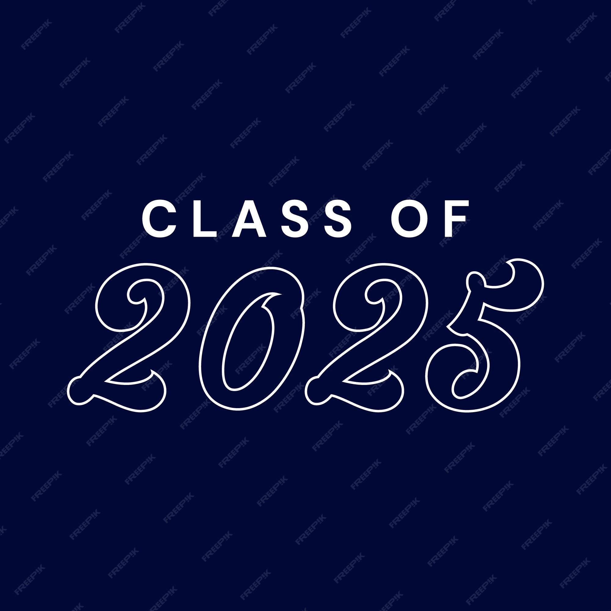 Premium Vector Typography Class of 2025 for greeting invitation card Text for graduation design