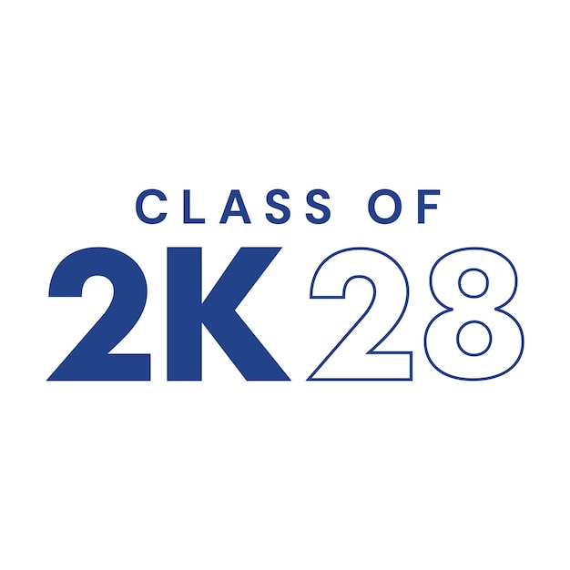 2028년 졸업생을 위한 인사카드와 졸업식 디자인을 위한 텍스트