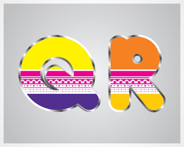 Typography colorful pattern alphabet letters A to Z