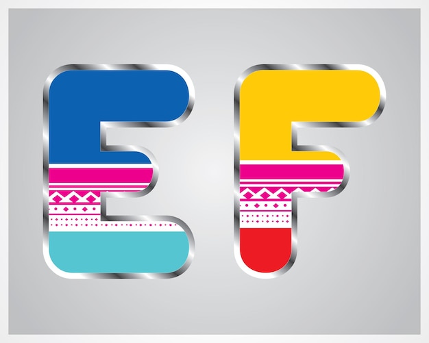 Typography colorful pattern alphabet letters A to Z