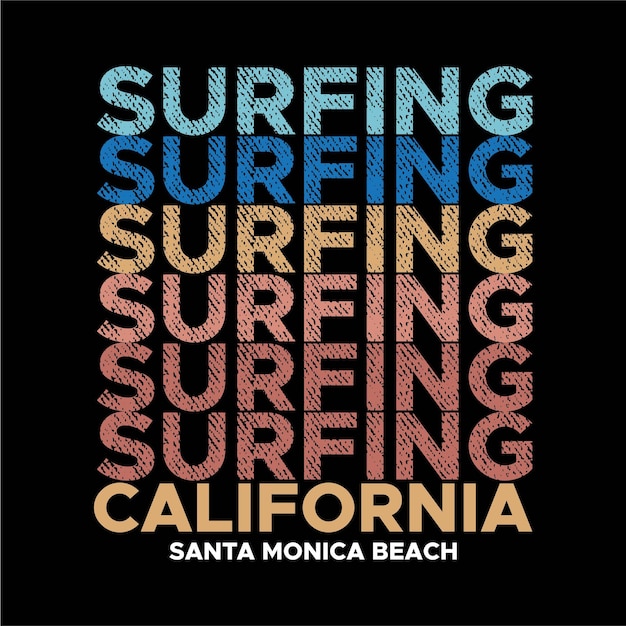 typography design vectors A black poster with the words surfing surfing on it