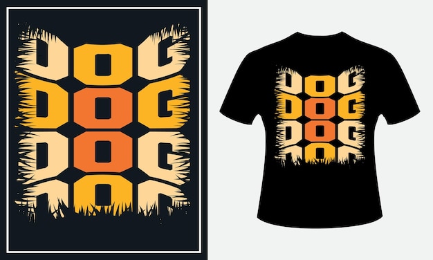 Typography dog t-shirt design premium vector