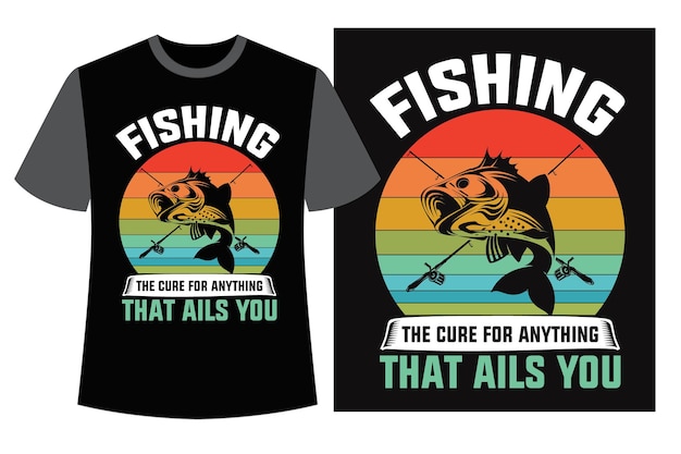 Типография рыбалка дизайн футболки рыбалка векторный дизайн