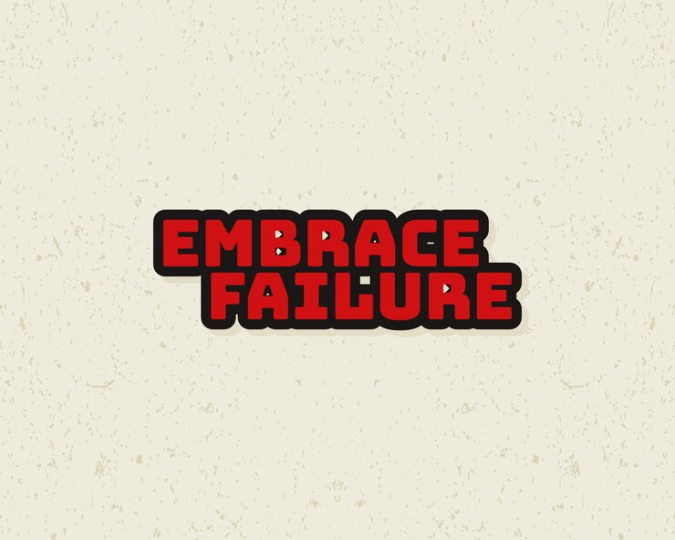 Vector typography flat design embrace failure with grunge effect in red color