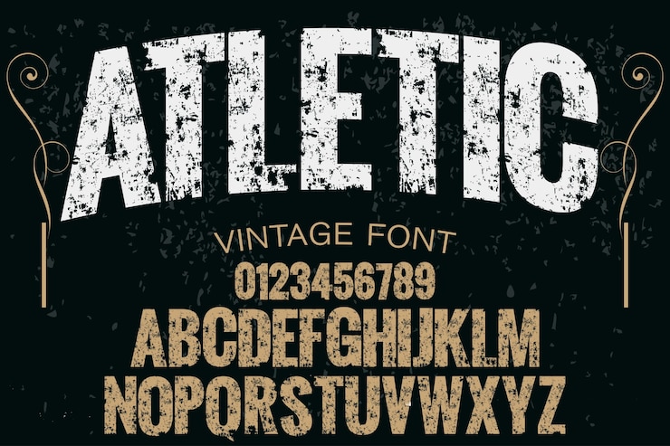 Vector typography font design atletic
