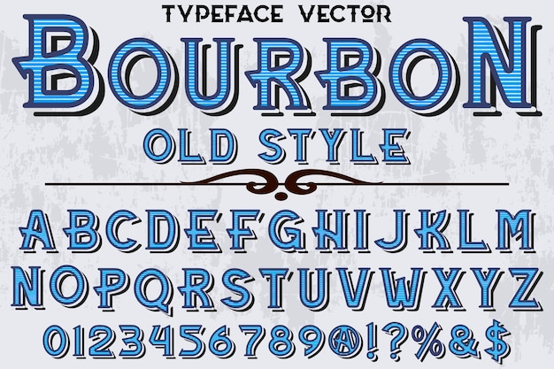 Vector typography font design bourbon