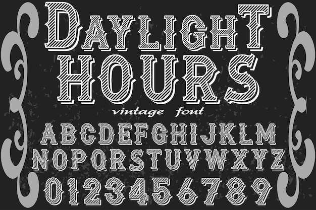 Vector typography font design daylight hourse