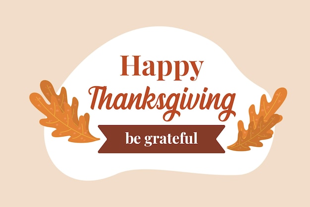 Typography for greeting cards and posters Happy thanks giving concept Colored flat graphic vector illustration isolated