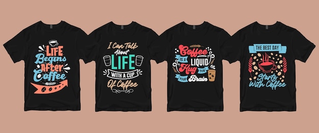 Typography hand-lettering quotes sayings about coffee t shirt  bundle