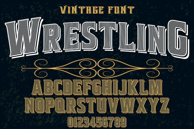 Typography handcrafted font design wrestling