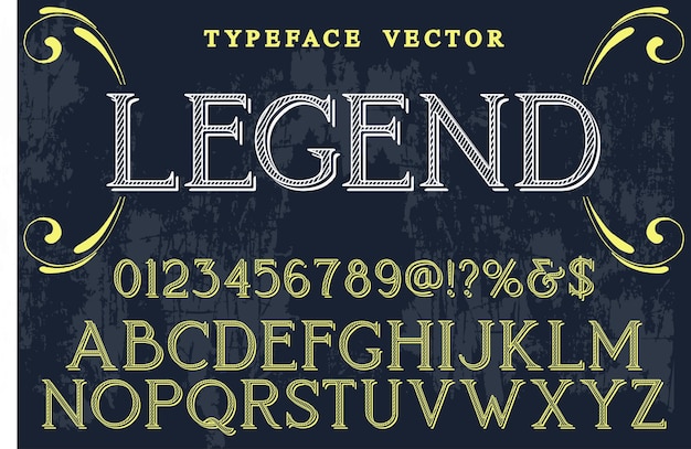 Typography handcrafted, legend