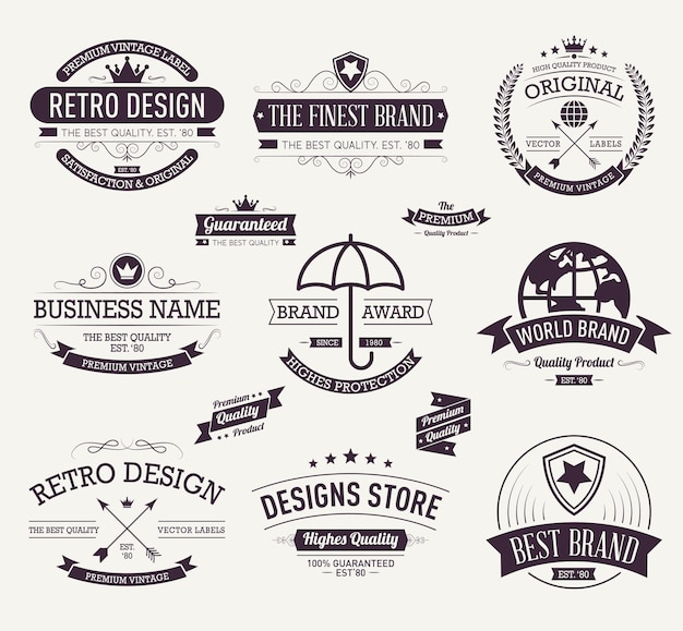 Collezione di design del logo di tipografia