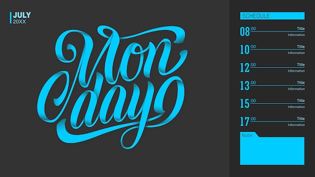 Vector typography monday