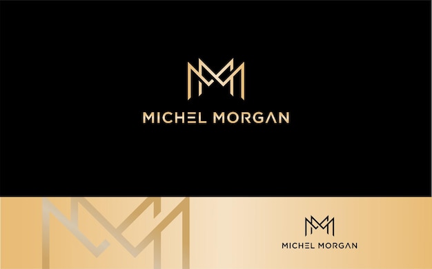 Typography monogram MM  luxury logo vector