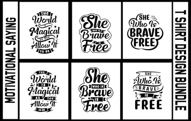 Typography motivational t shirt design bundle