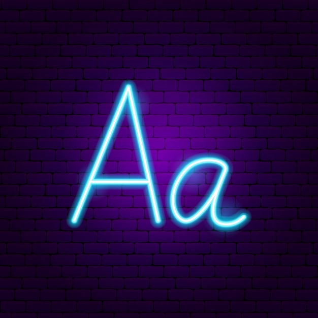 A typography neon sign