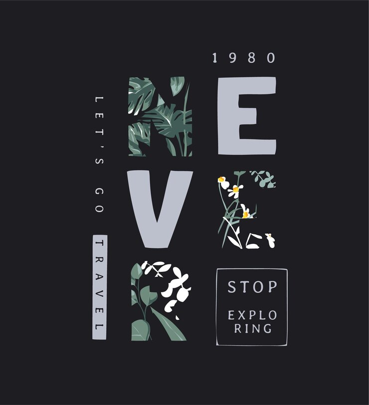 Vector typography slogan on tropical leafs background vector illustration