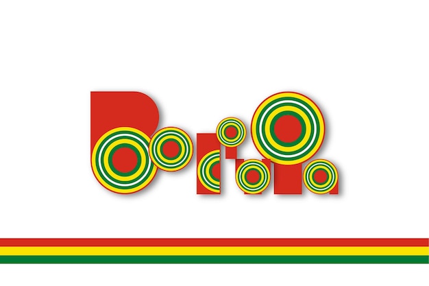 Typography Surround Band Bolivia flag colors