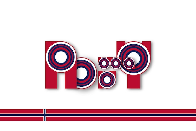 Vector typography surround band norway flag colors