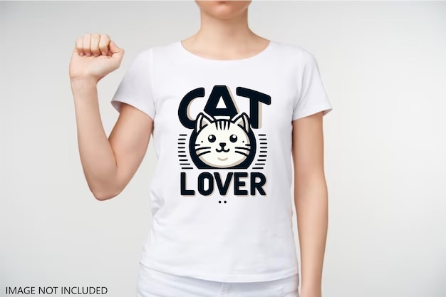 a typography t shirt with cat icon letterai generated