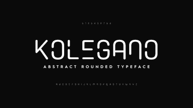 Typography technology future creative font Alphabet designs fonts set a to z Decorative Rounded