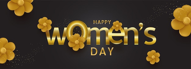 Typography of text happy women's day decorated