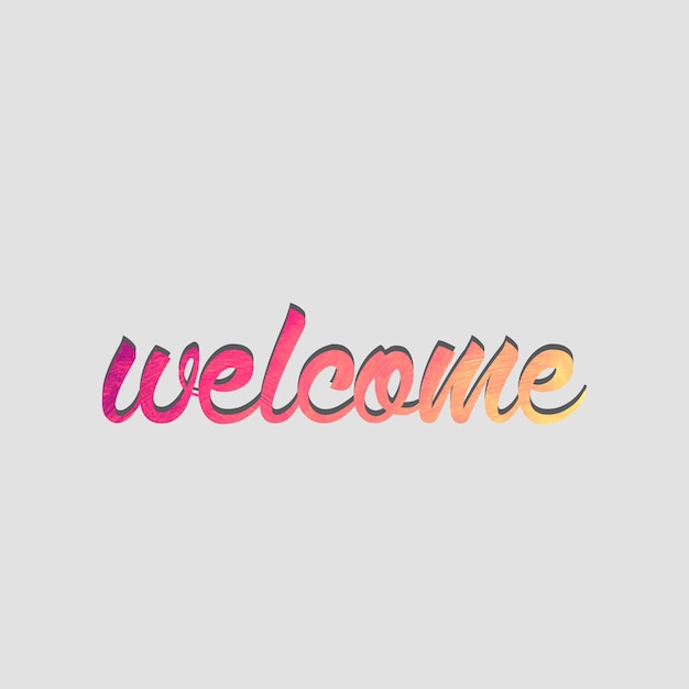 Typography welcome lettering concept design