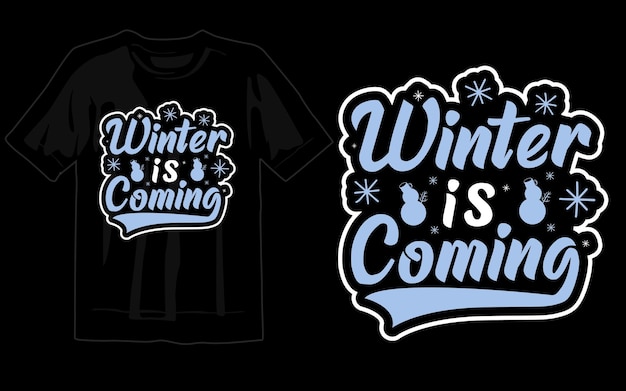 Vector typography winter t-shirt design,