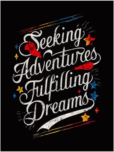 Typography with a unique colorful vector design pattern