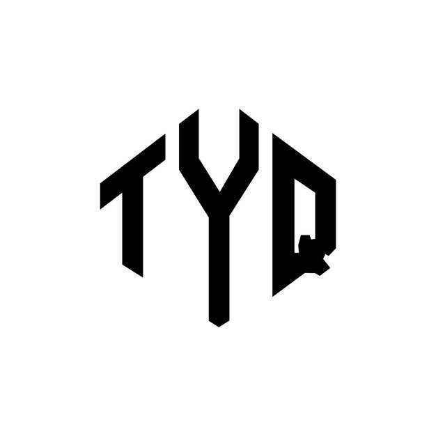 TYQ буквенный дизайн логотипа с многоугольной формой TYQ многоугольная и кубическая форма дизайна логотипа TYQ шестиугольный векторный шаблон логотипа белые и черные цвета TYQ монограмма бизнес и логотип недвижимости