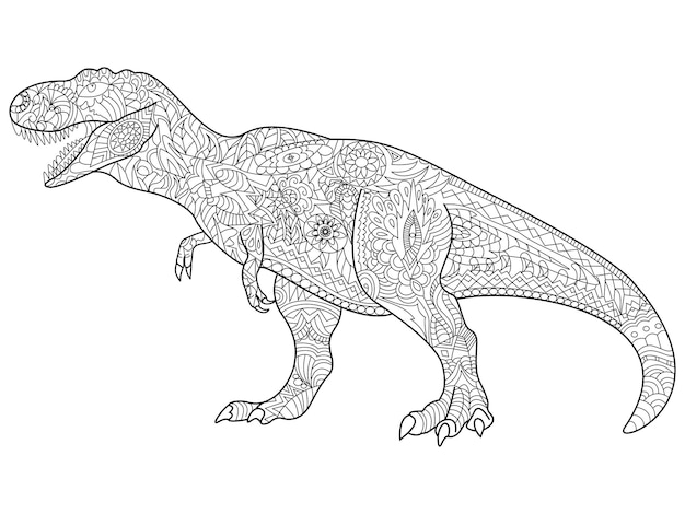 Tyrannosaur Coloring vector for adults